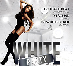 性感美女派对海报/传单PSD模板：White party - Premium flyer psd template